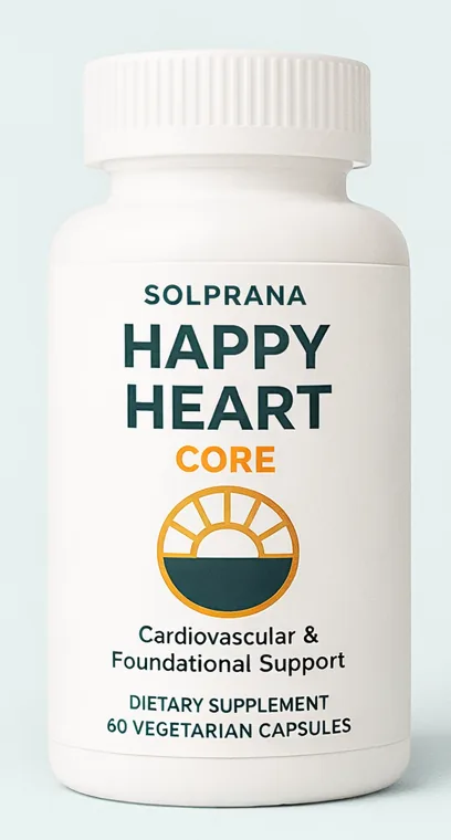 Happy Heart Core, Happy Heart supplement by Solprana, premium studio product render